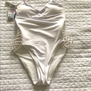 Forever21 White one piece bathing suit